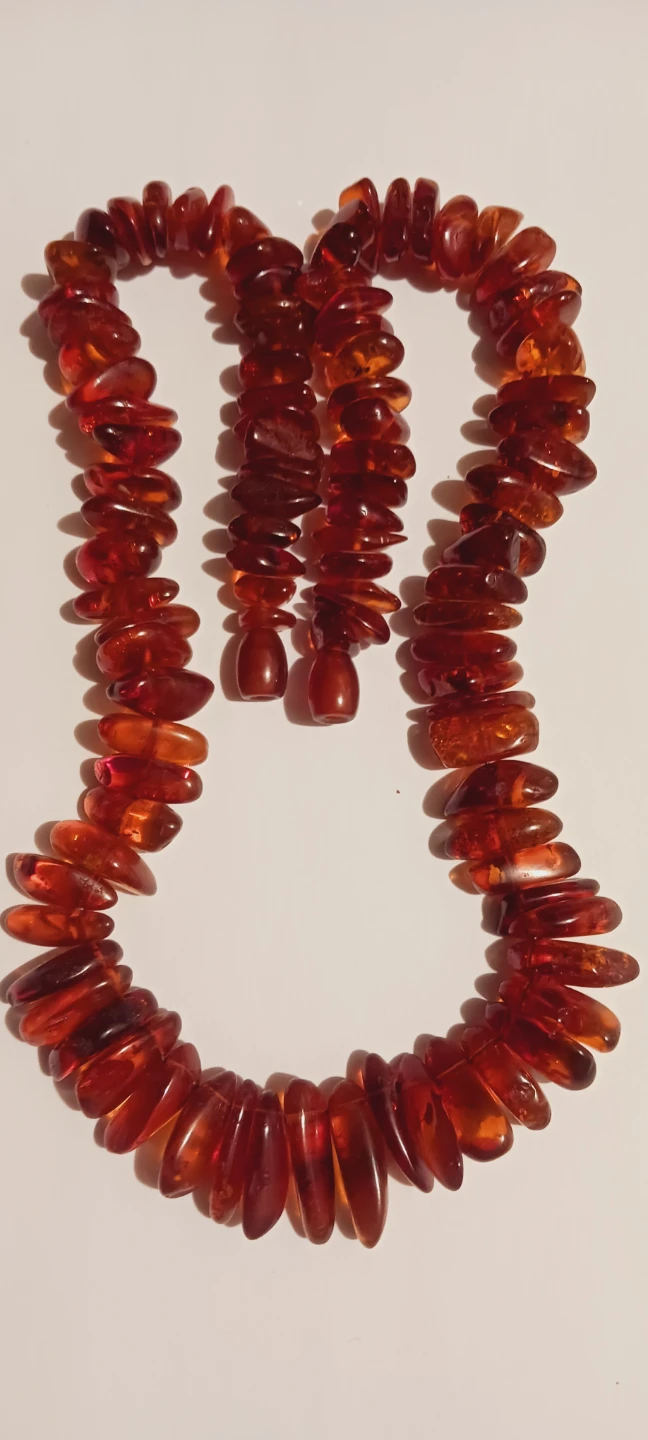 Natural Baltic Amber Polished Nuggets Necklace - photo 2