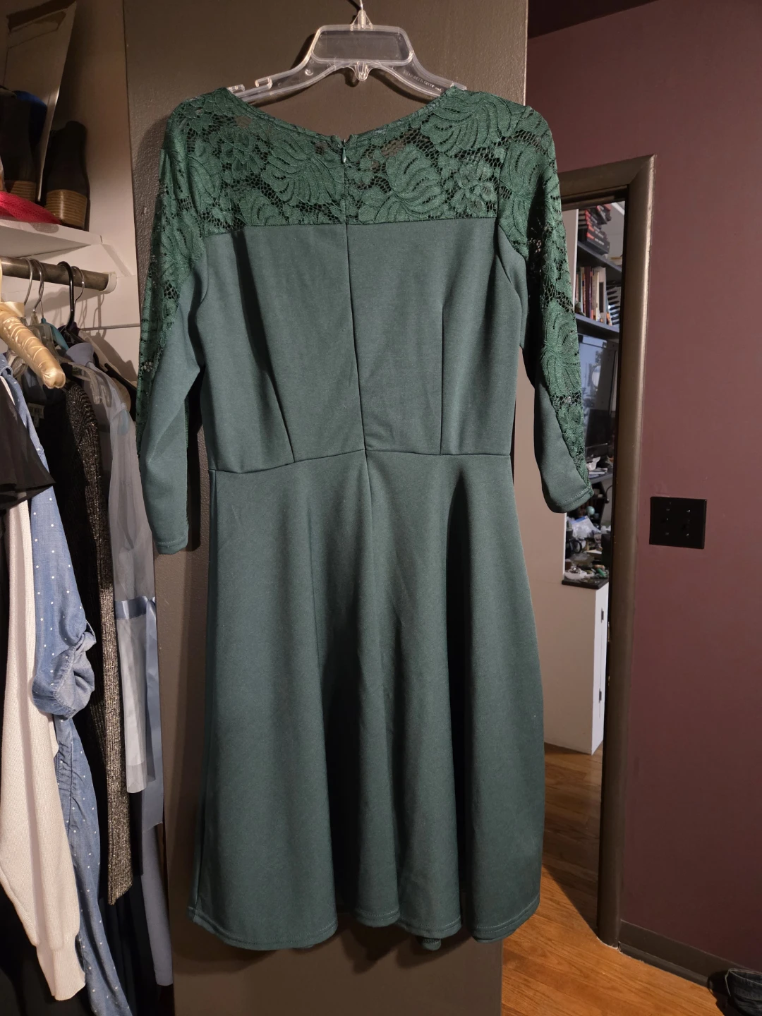 Noctflos Lace Detail Dress Green Size L - photo 3