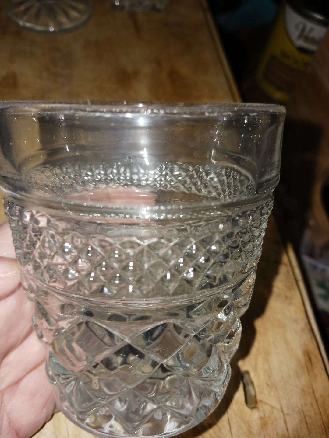 Vintage Diamond Pattern Glass Goblets - photo 2