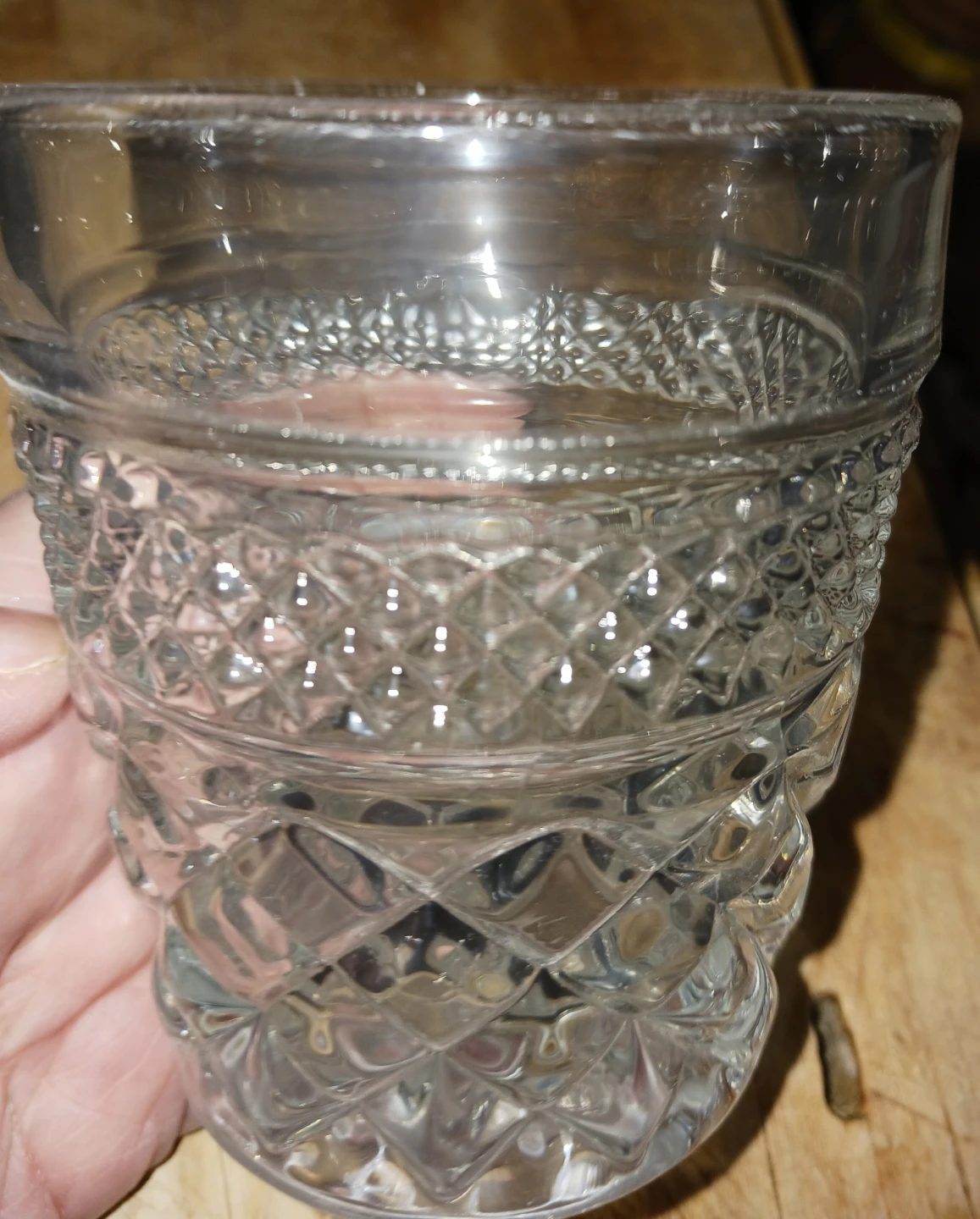 Vintage Diamond Pattern Glass Goblets - photo 4