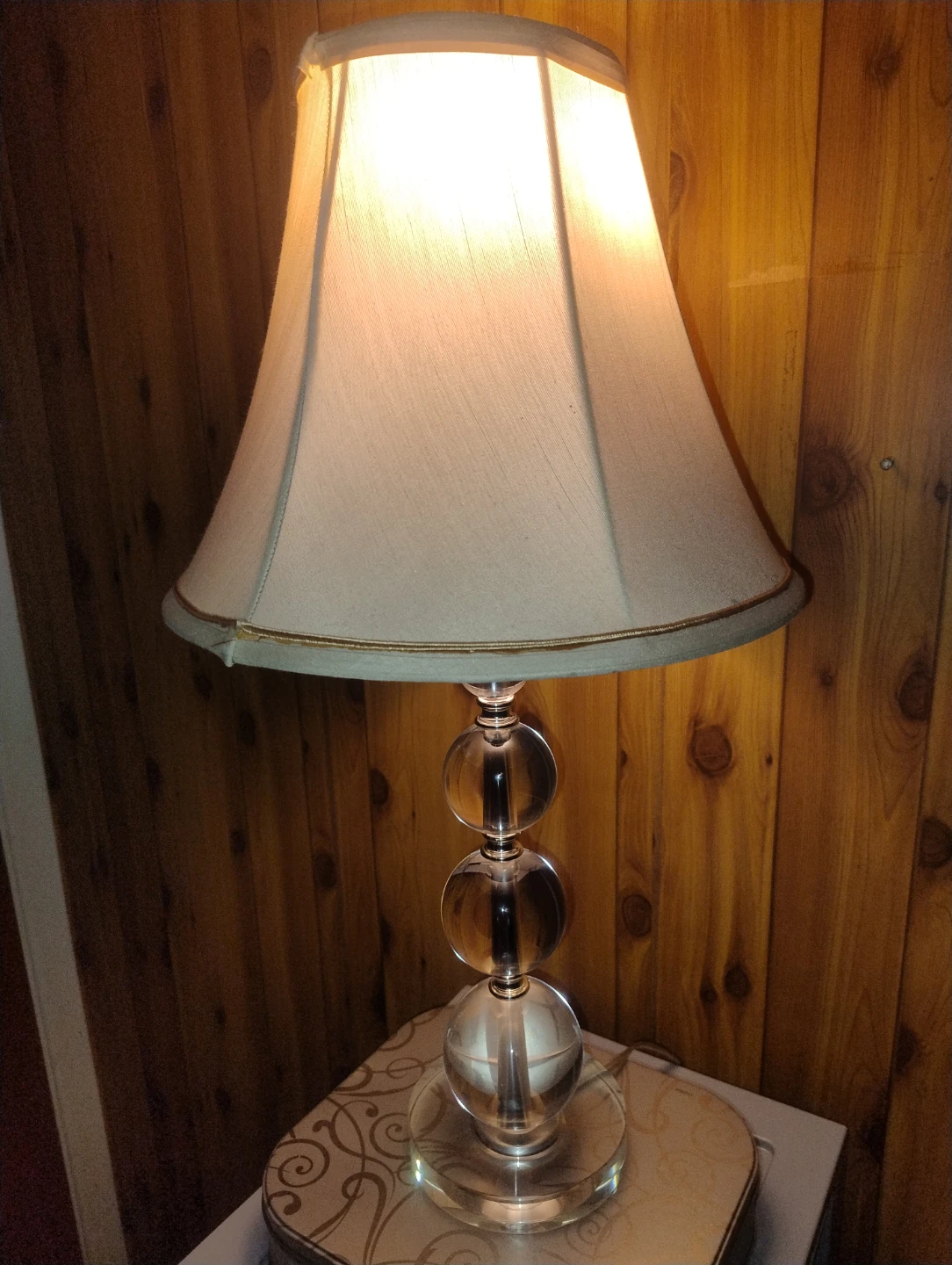 Table Lamp with Crystal Orb Accent