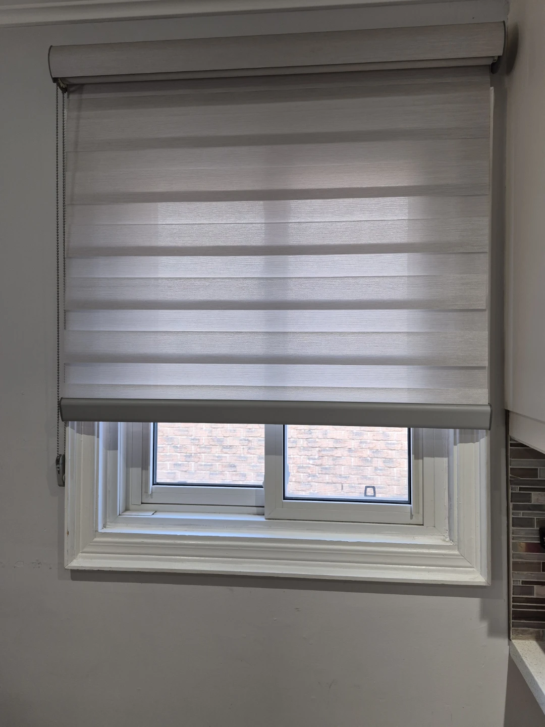 Sheer grey rolling Blinds 39 by 50