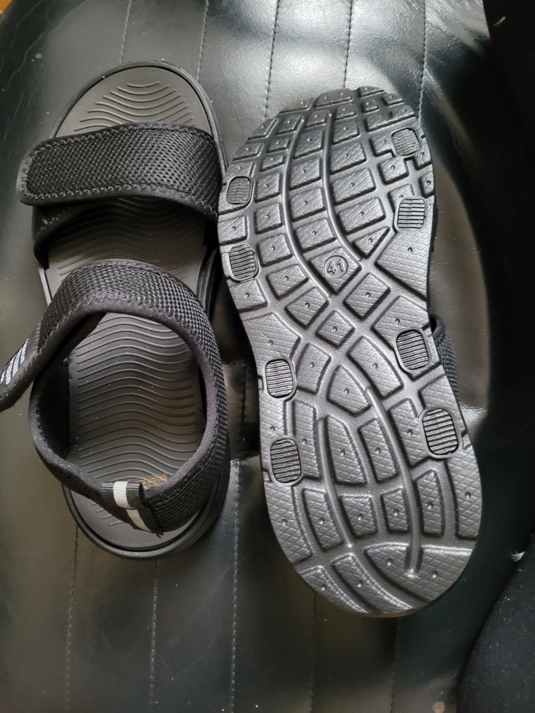 Black Hook and Loop Sandals Size 41 - photo 3