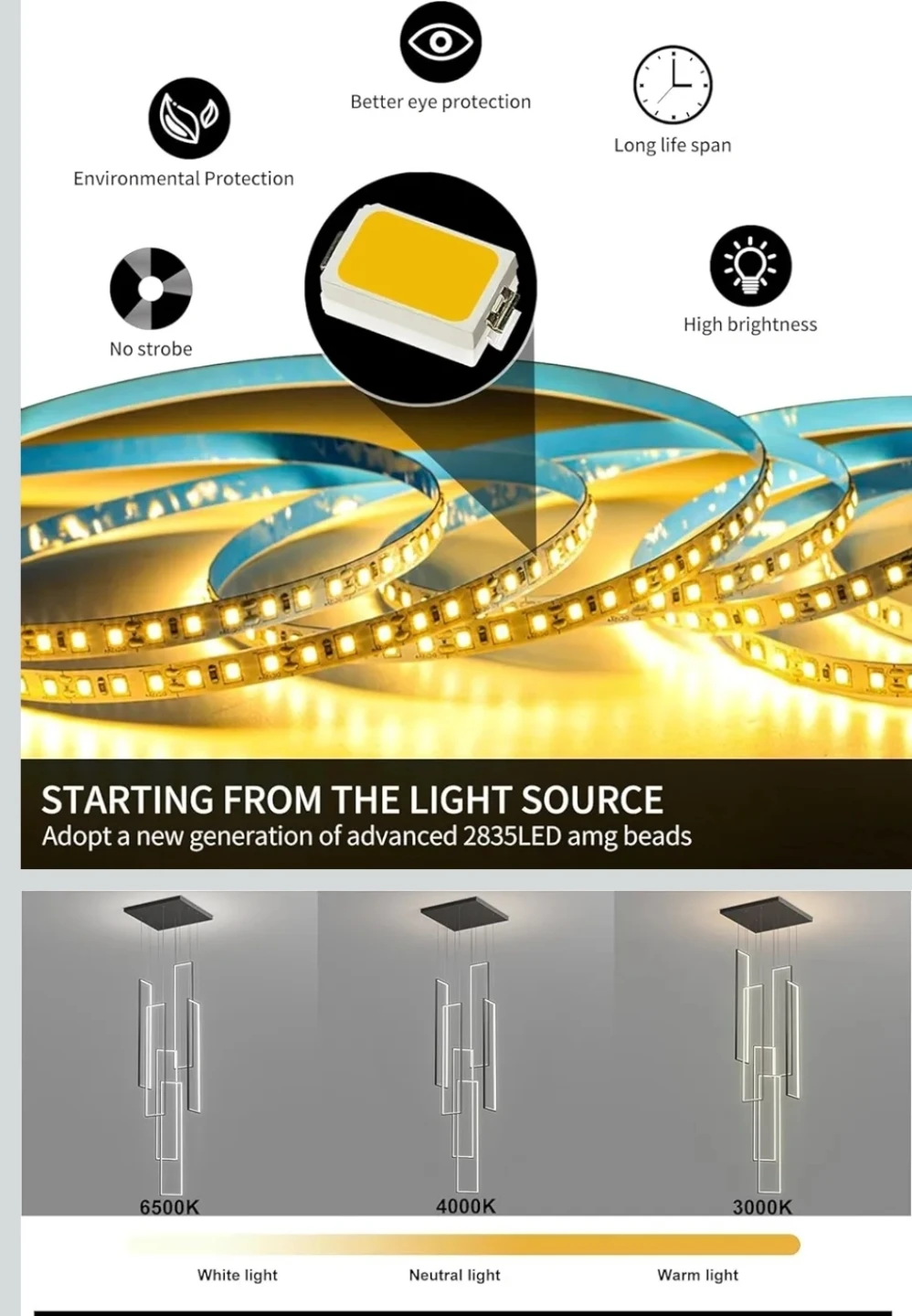 Modern Gold Rectangle Chandelier - photo 5