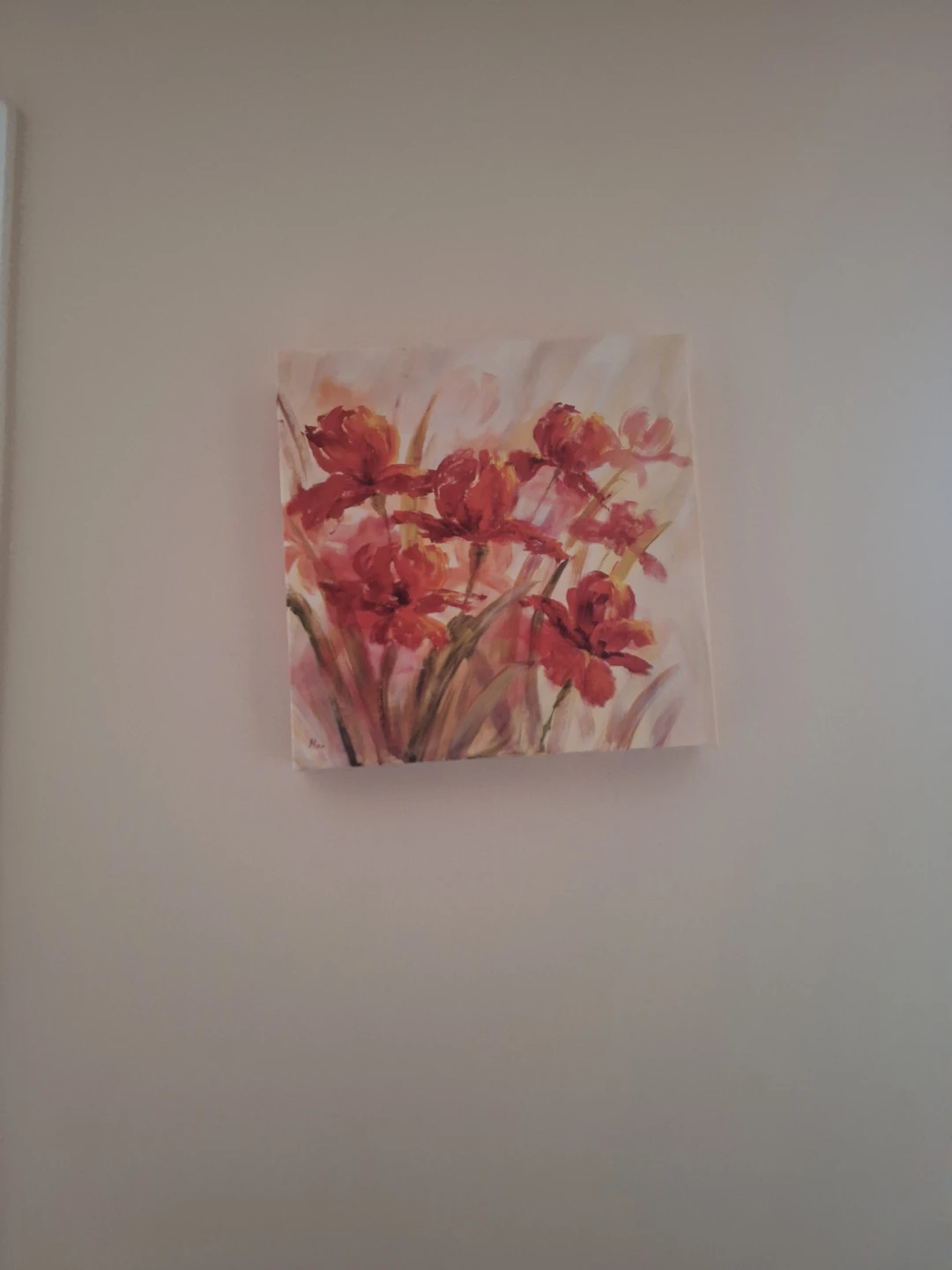 Canvas Wall Art - Red Flowers Painting