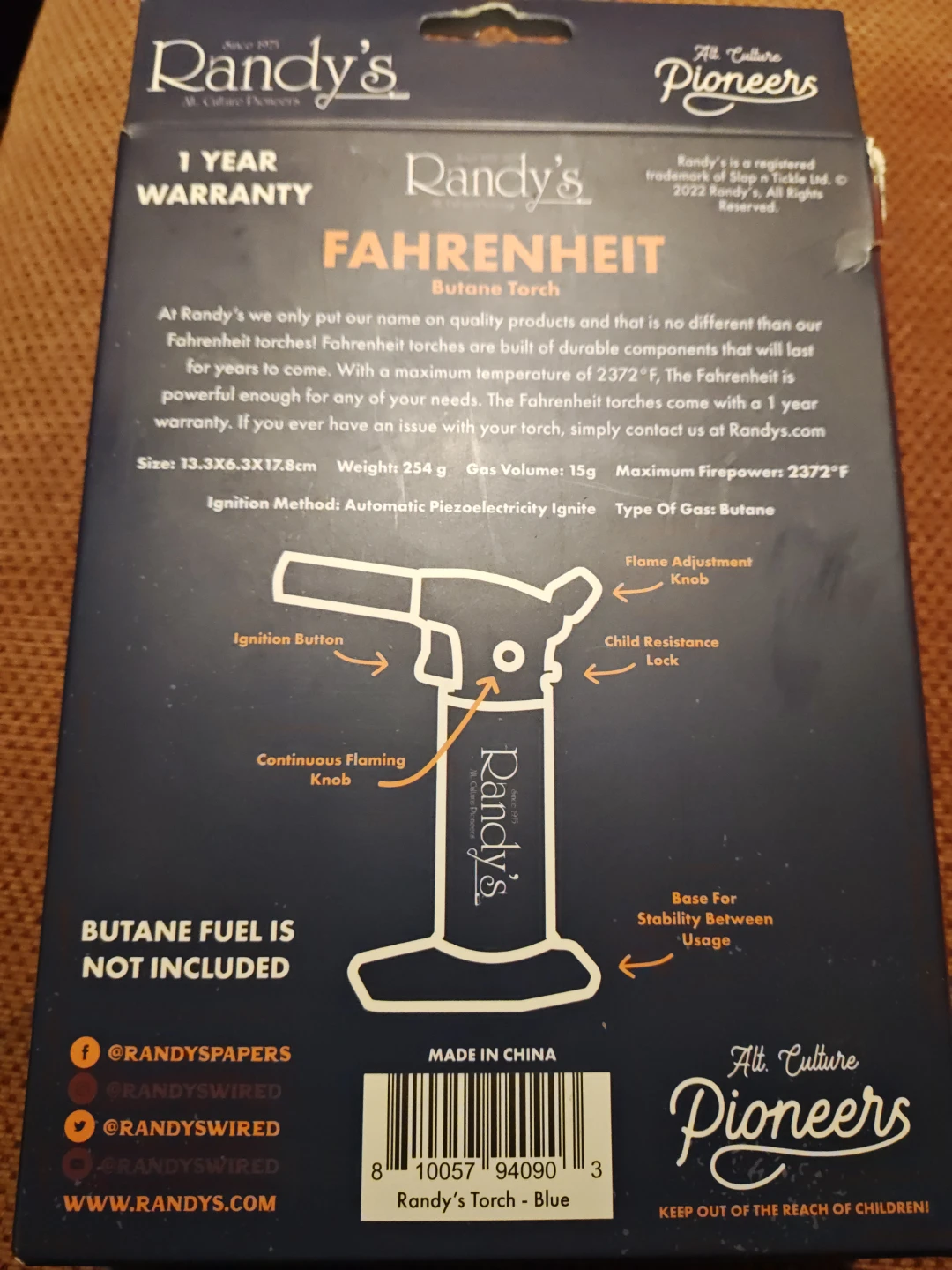 Randy's Fahrenheit Butane Torch Blue - photo 2