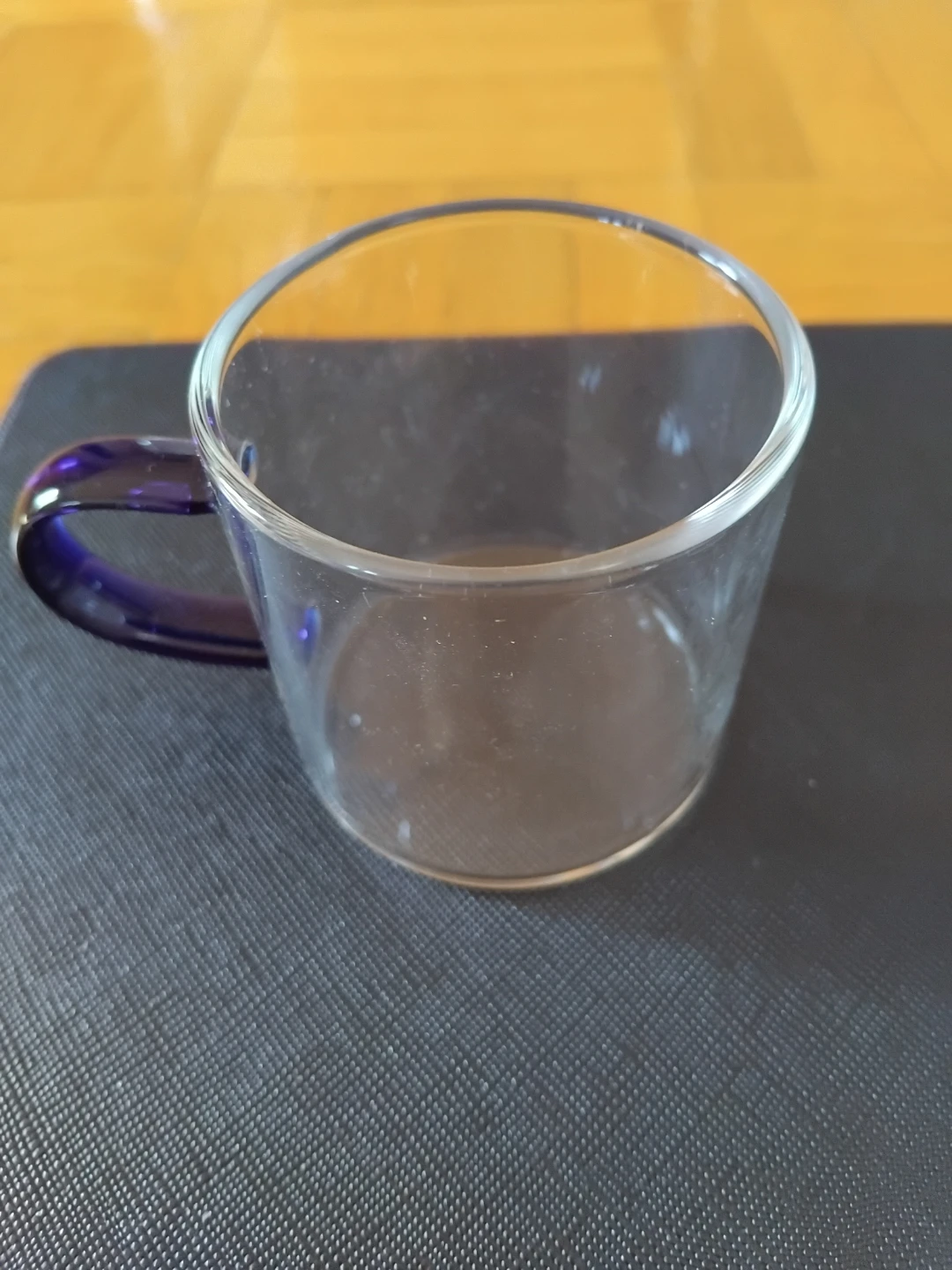 Clear Glass Cups with Coloured Handles - Set of 2 - photo 2