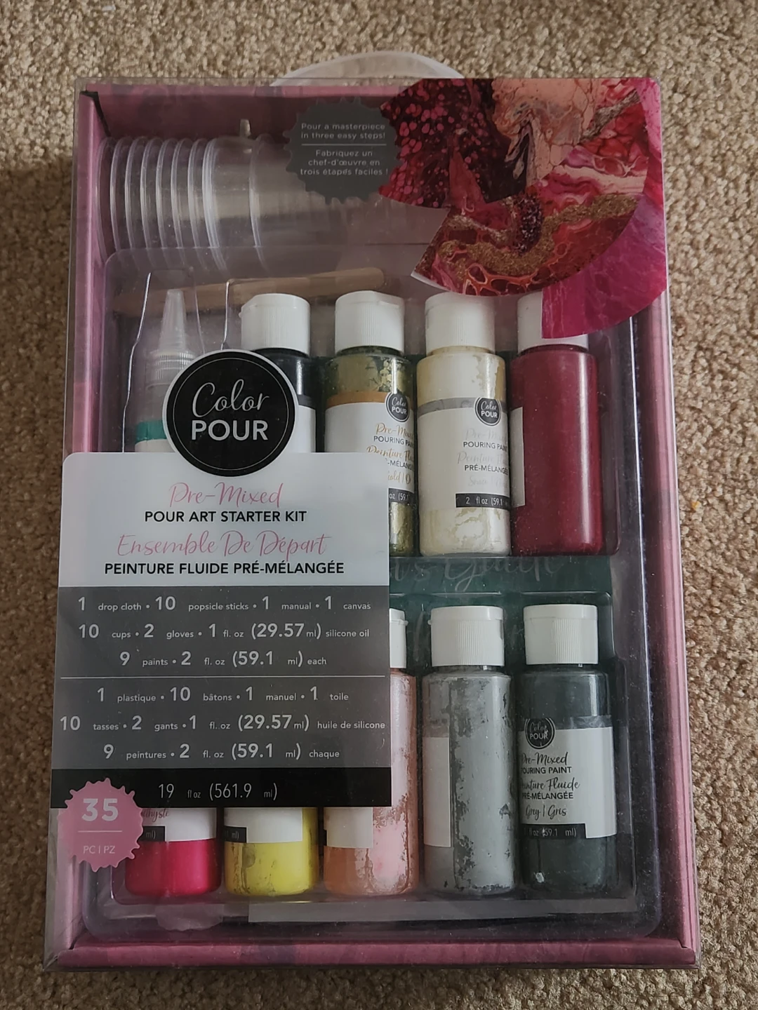 American Crafts Color Pour Pre-Mixed Pour Art Starter Kit