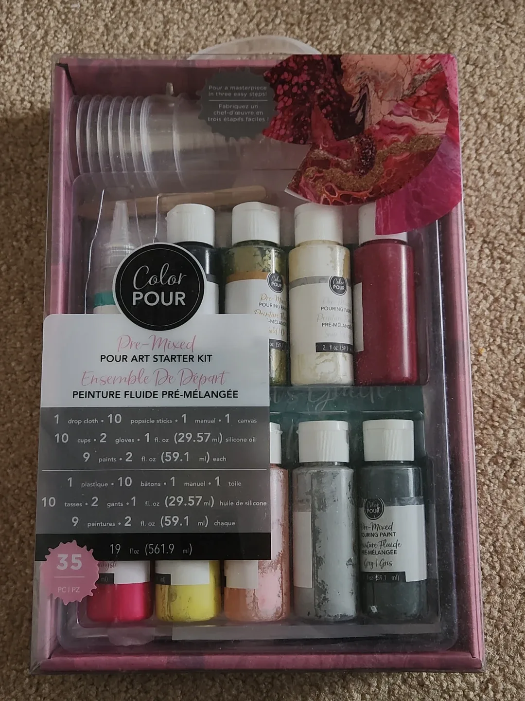 American Crafts Color Pour Pre-Mixed Pour Art Starter Kit
