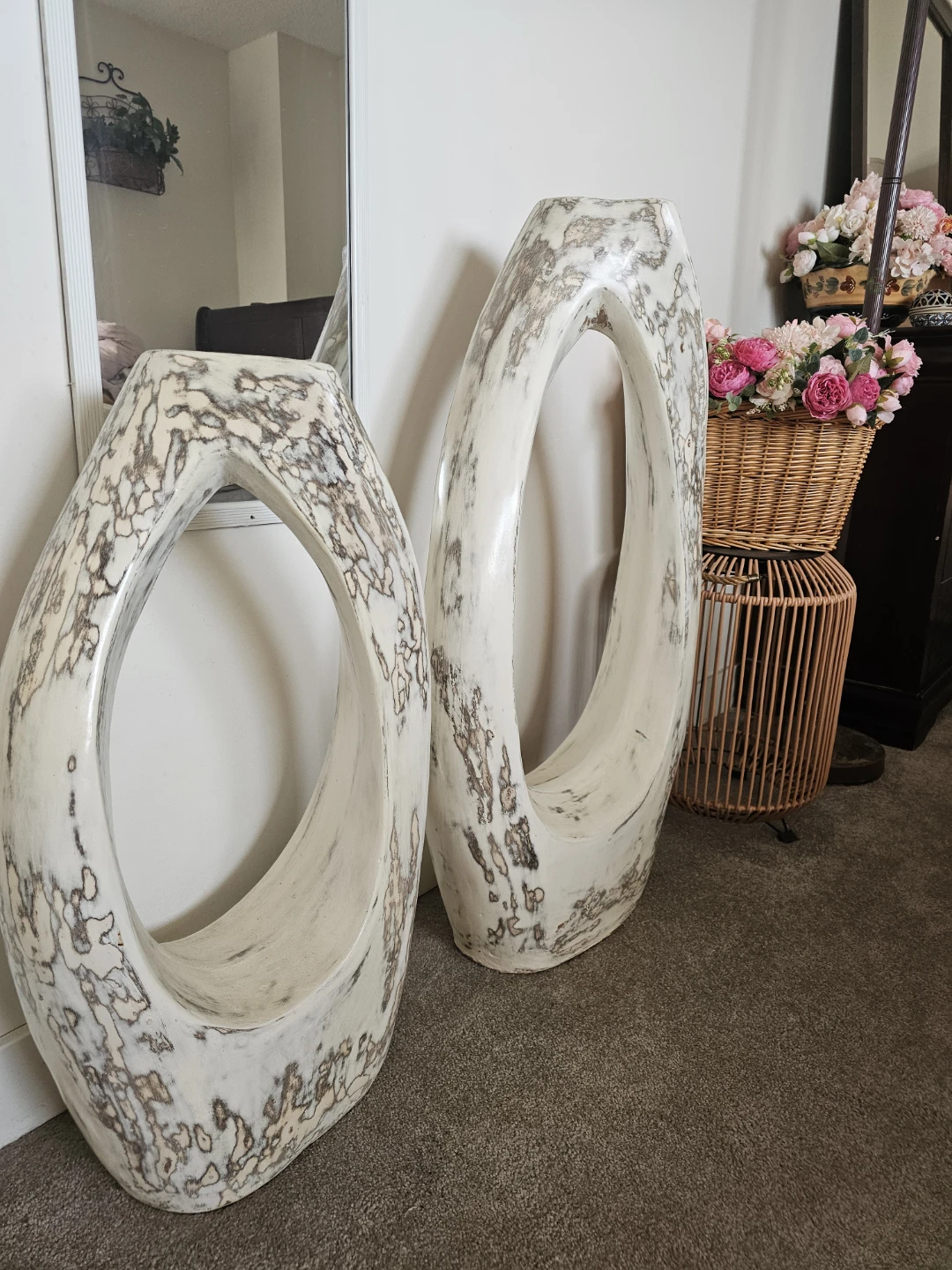 Pair of Large Modern Sculptural Vases