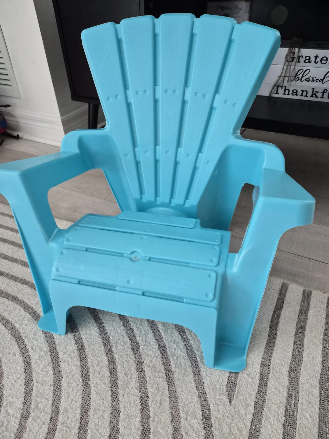 Aqua Plastic Adirondack Chair for Kids