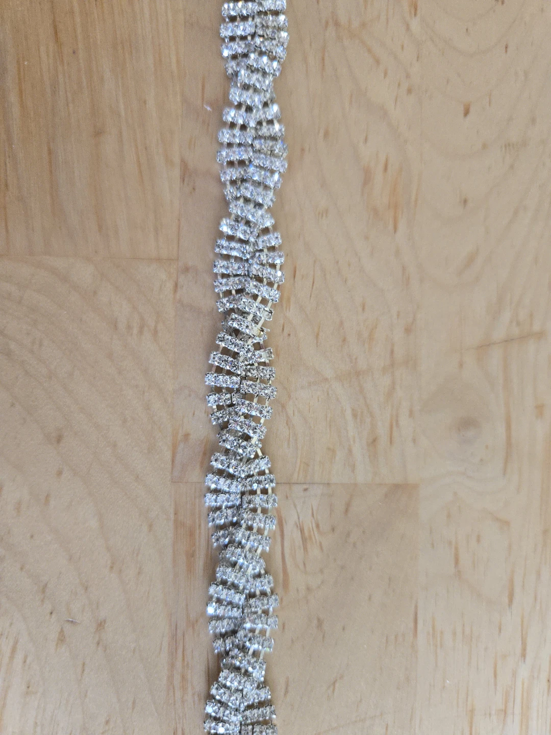 Sparkling Rhinestone Bridal Sash with White Ribbon - photo 2