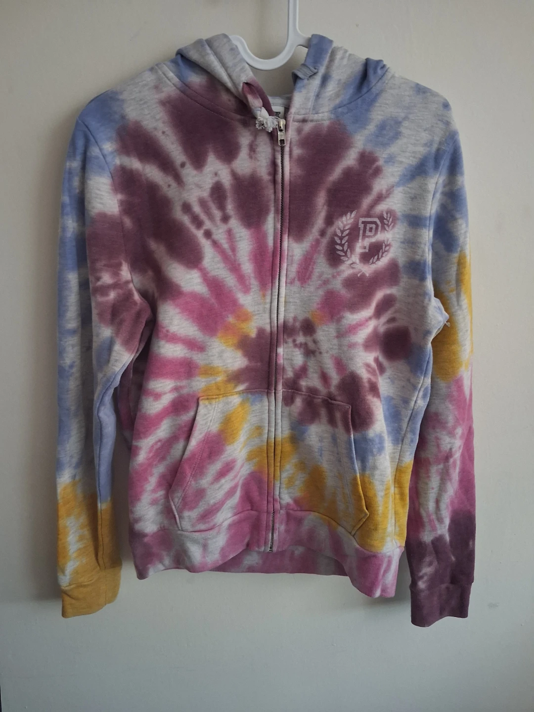 PINK Tie-Dye Full Zip Hoodie