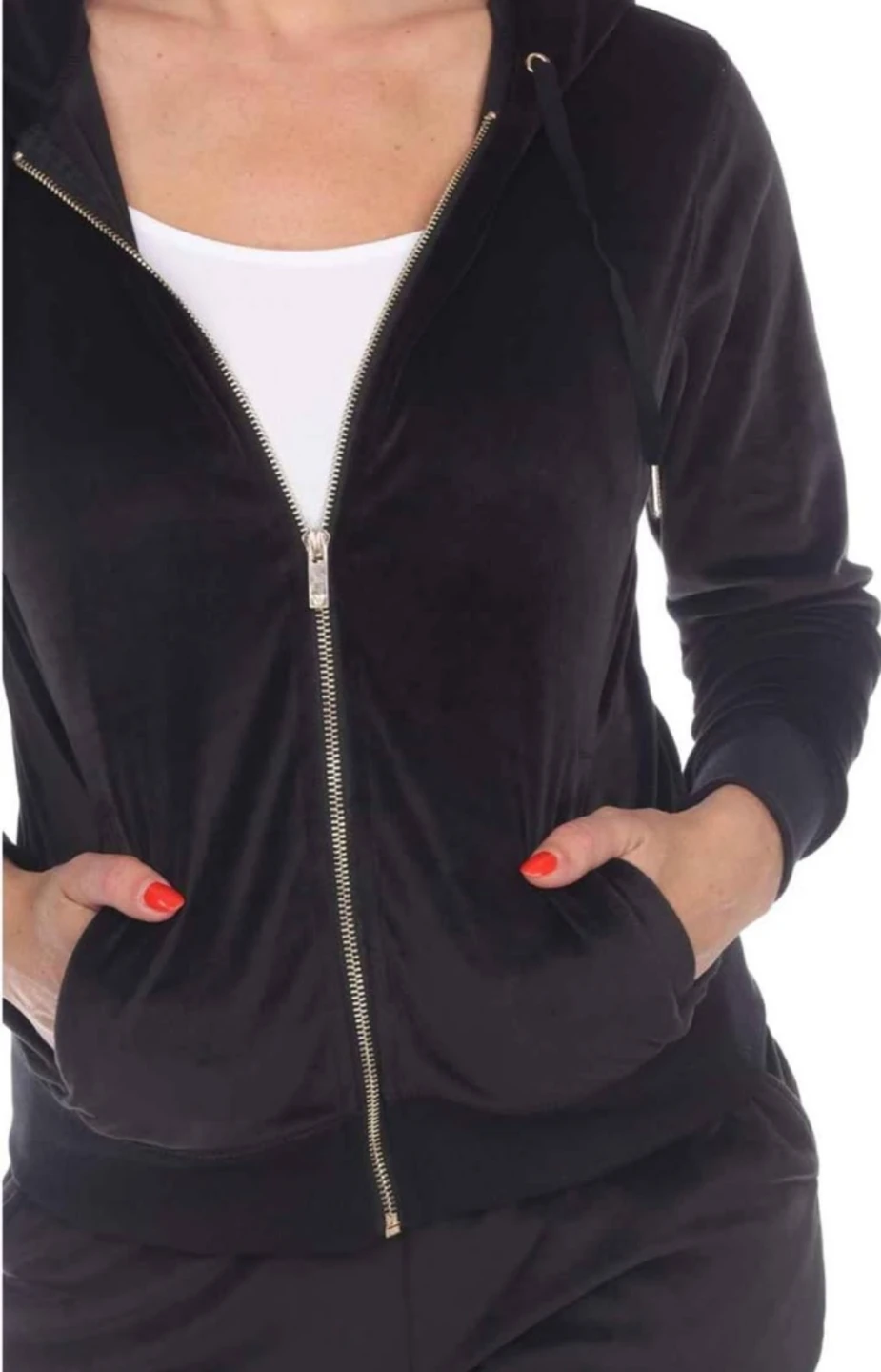 White Mark Velour Tracksuit Set - Black- sz S - photo 5