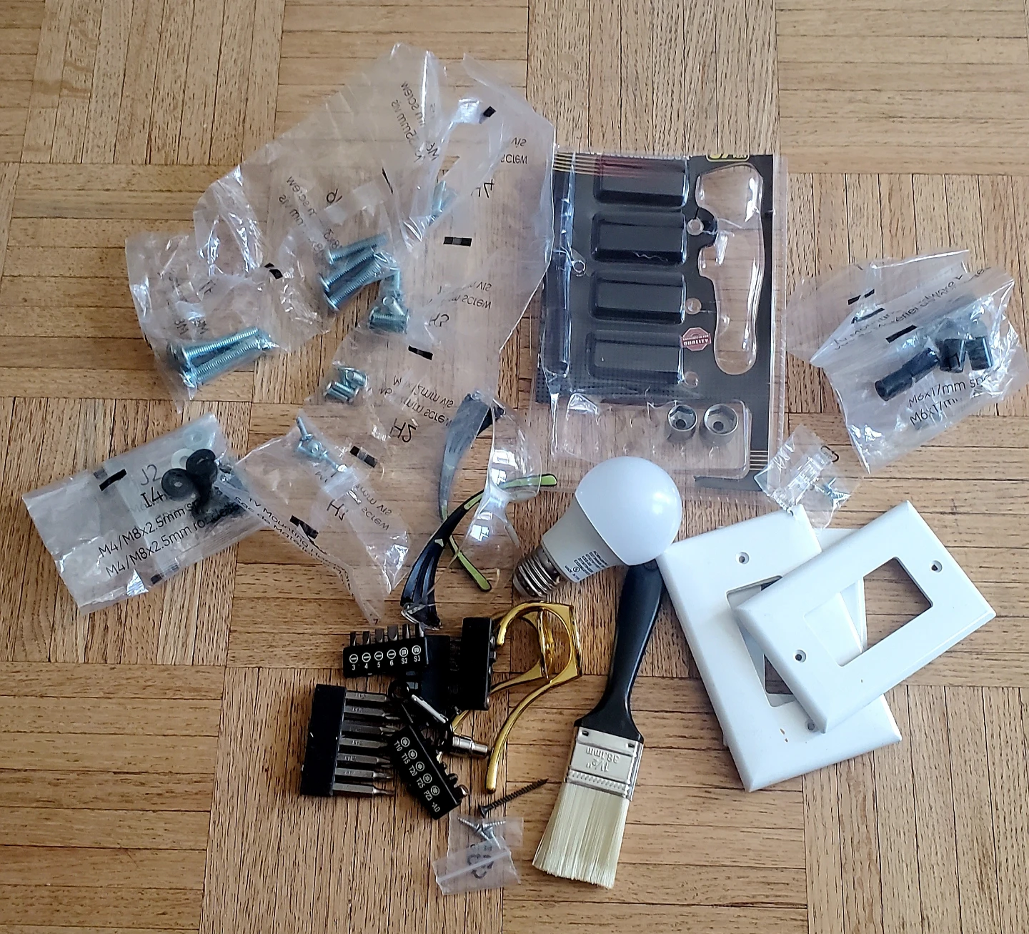 Assorted Hardware, Screws, and Tools