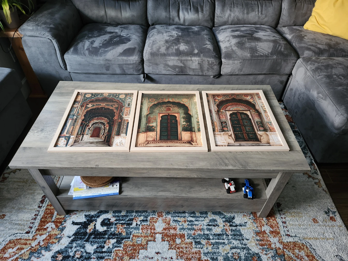 Set of 3 Framed Prints - Indian Doorway Architecture