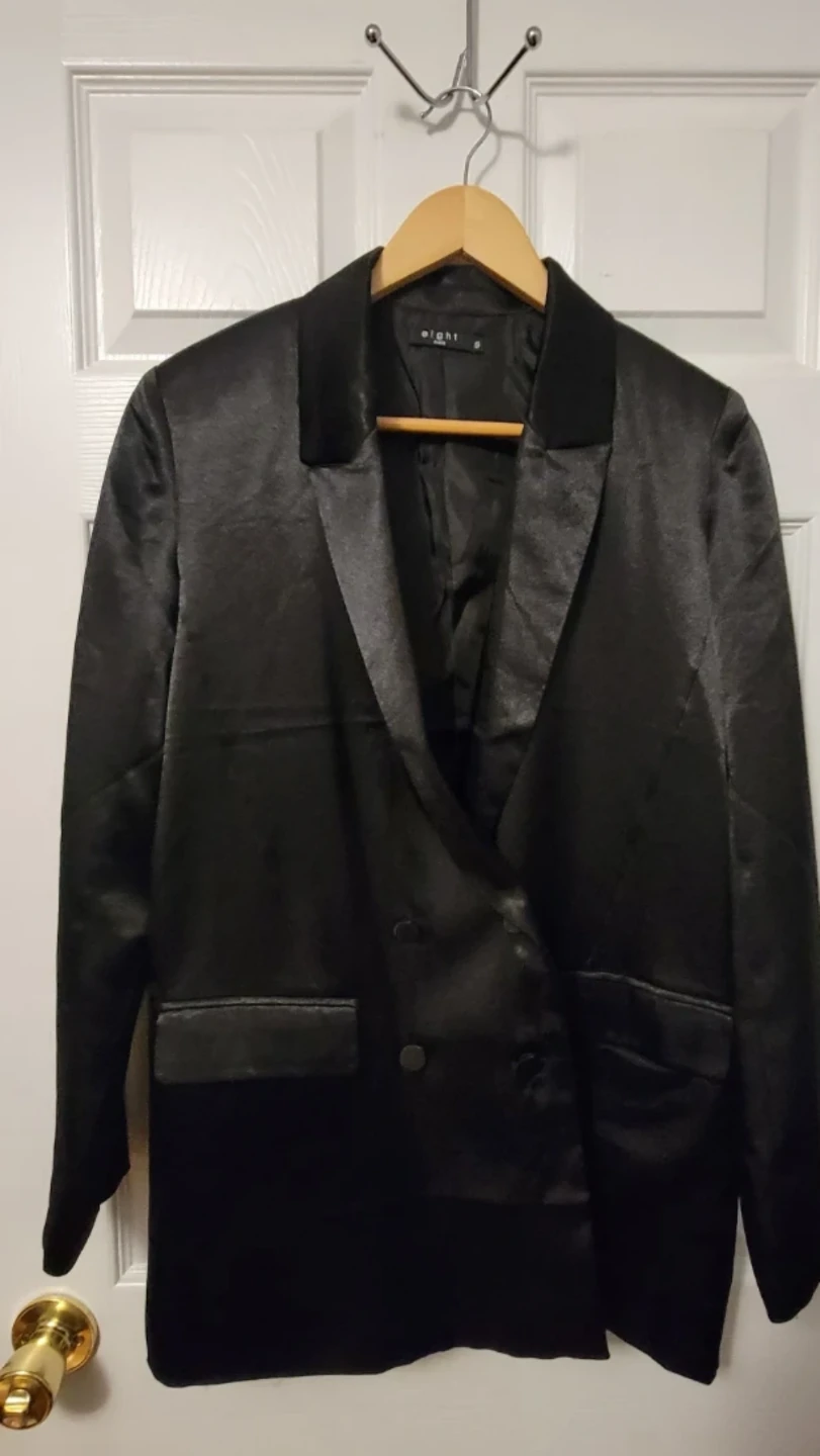 Eight Paris Black Satin Blazer - Size S - photo 2