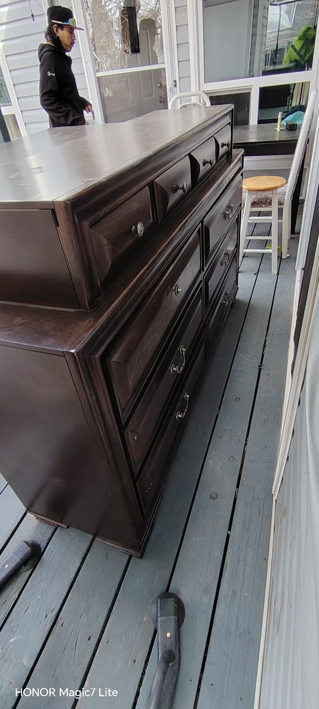 Dark Brown Dresser with 10 Drawers