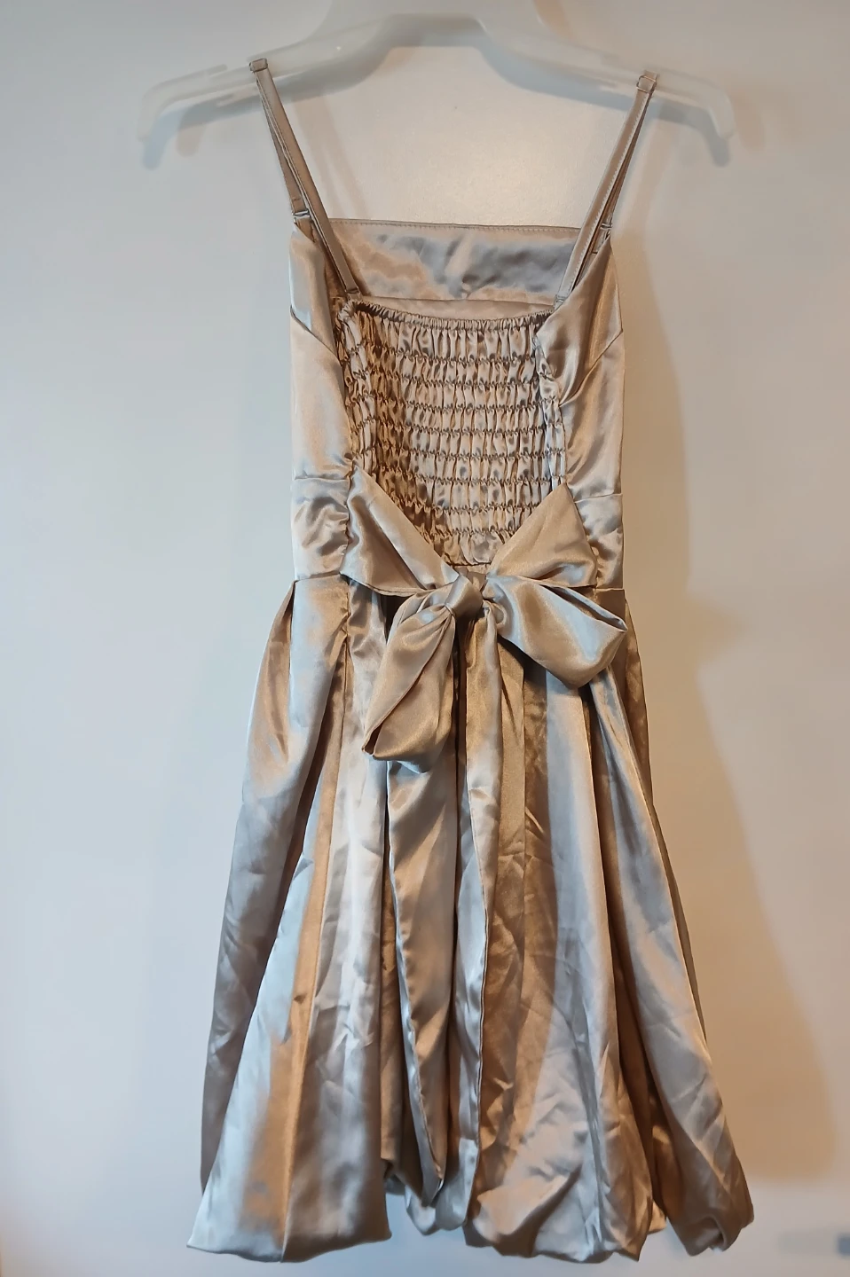 Beautiful Champagne Satin Fit and Flare Dress. Size small. - photo 2