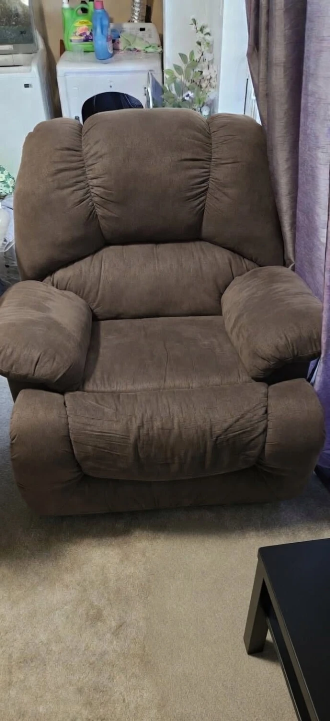 dark grey recliner rocking chair