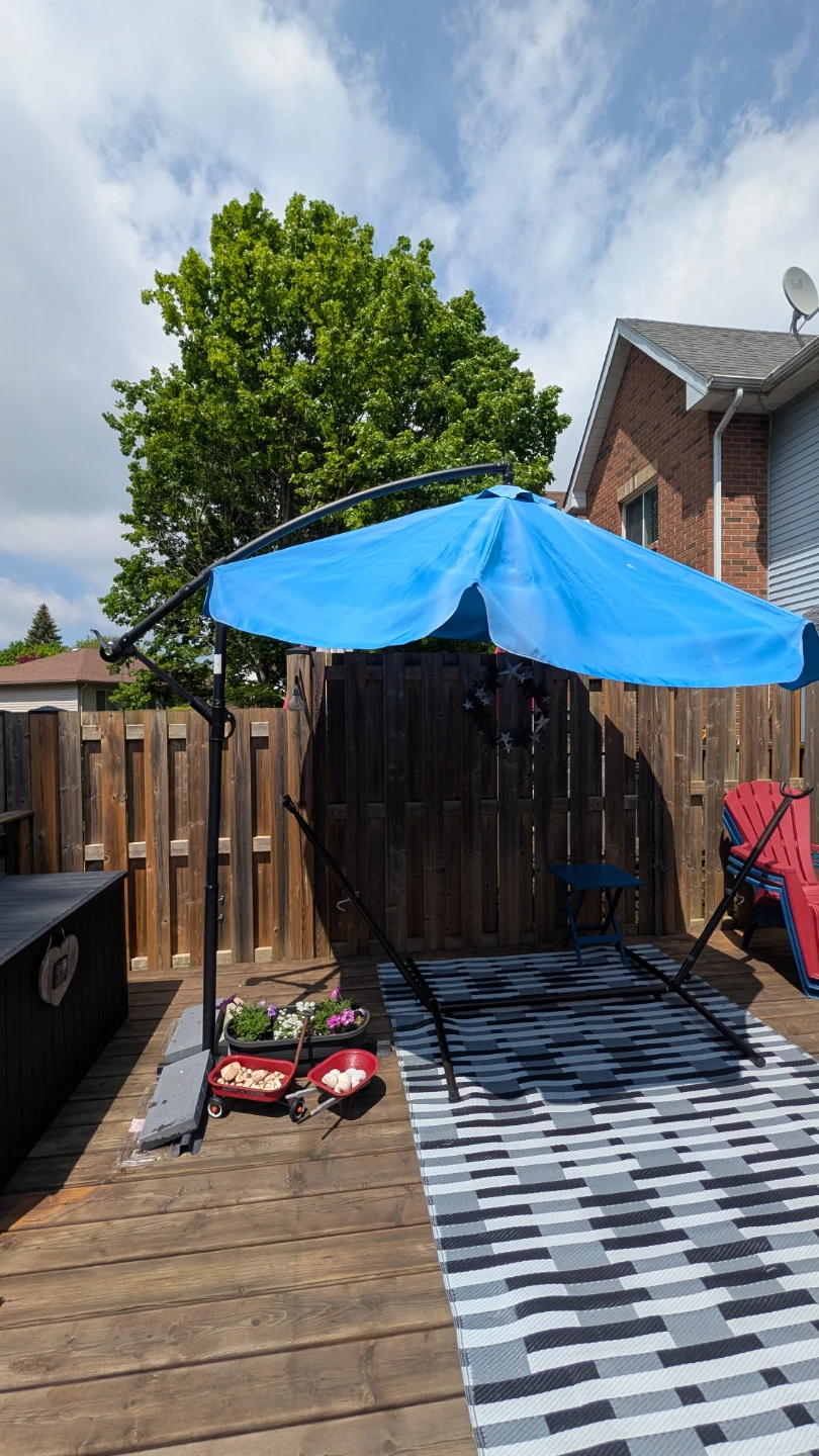 Blue Offset Patio Umbrella
