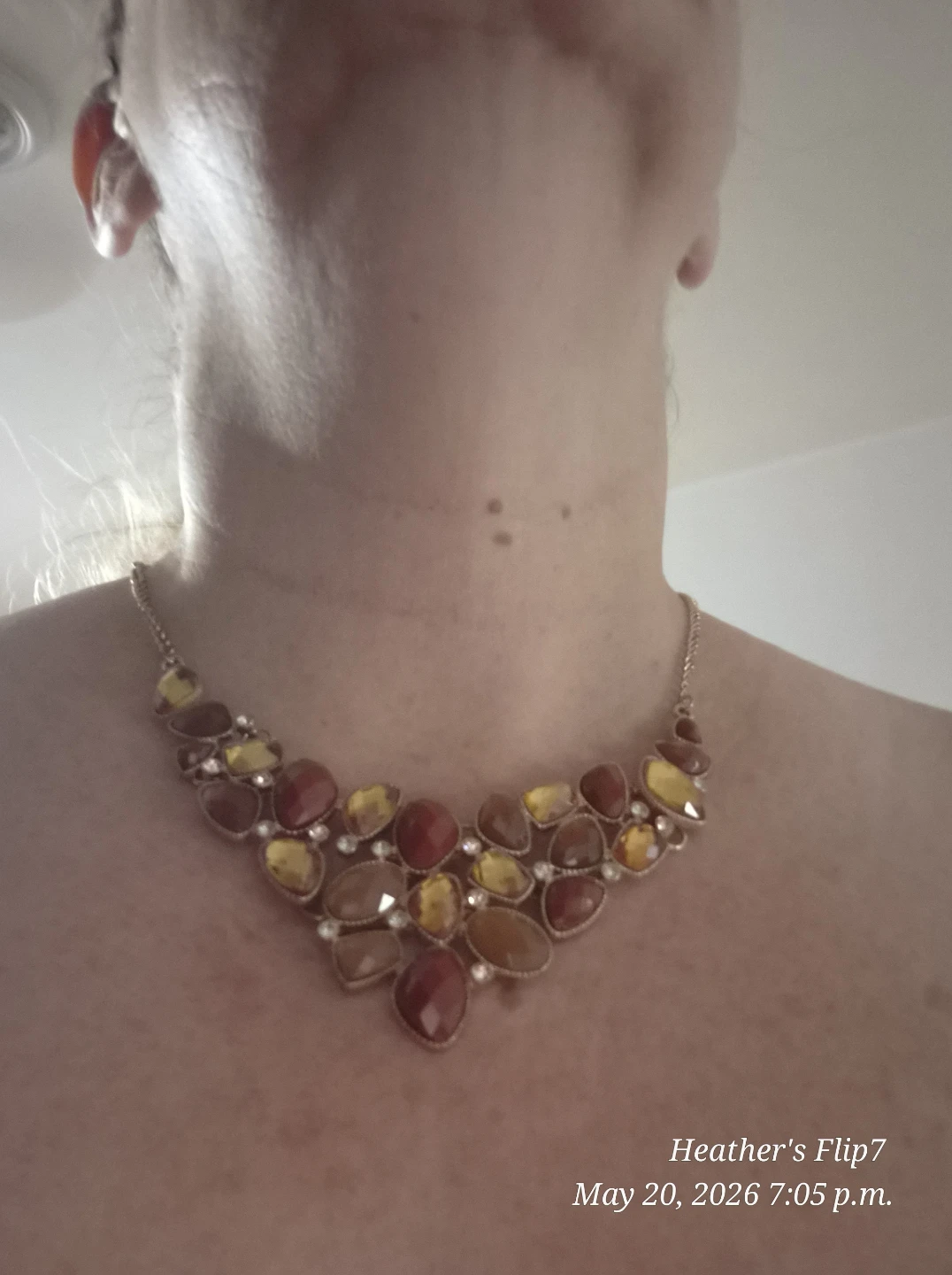 Statement Necklace with Amber and Red Stones