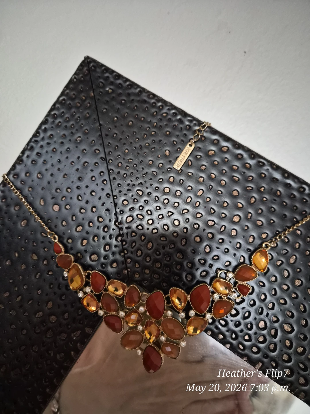 Statement Necklace with Amber and Red Stones - photo 3