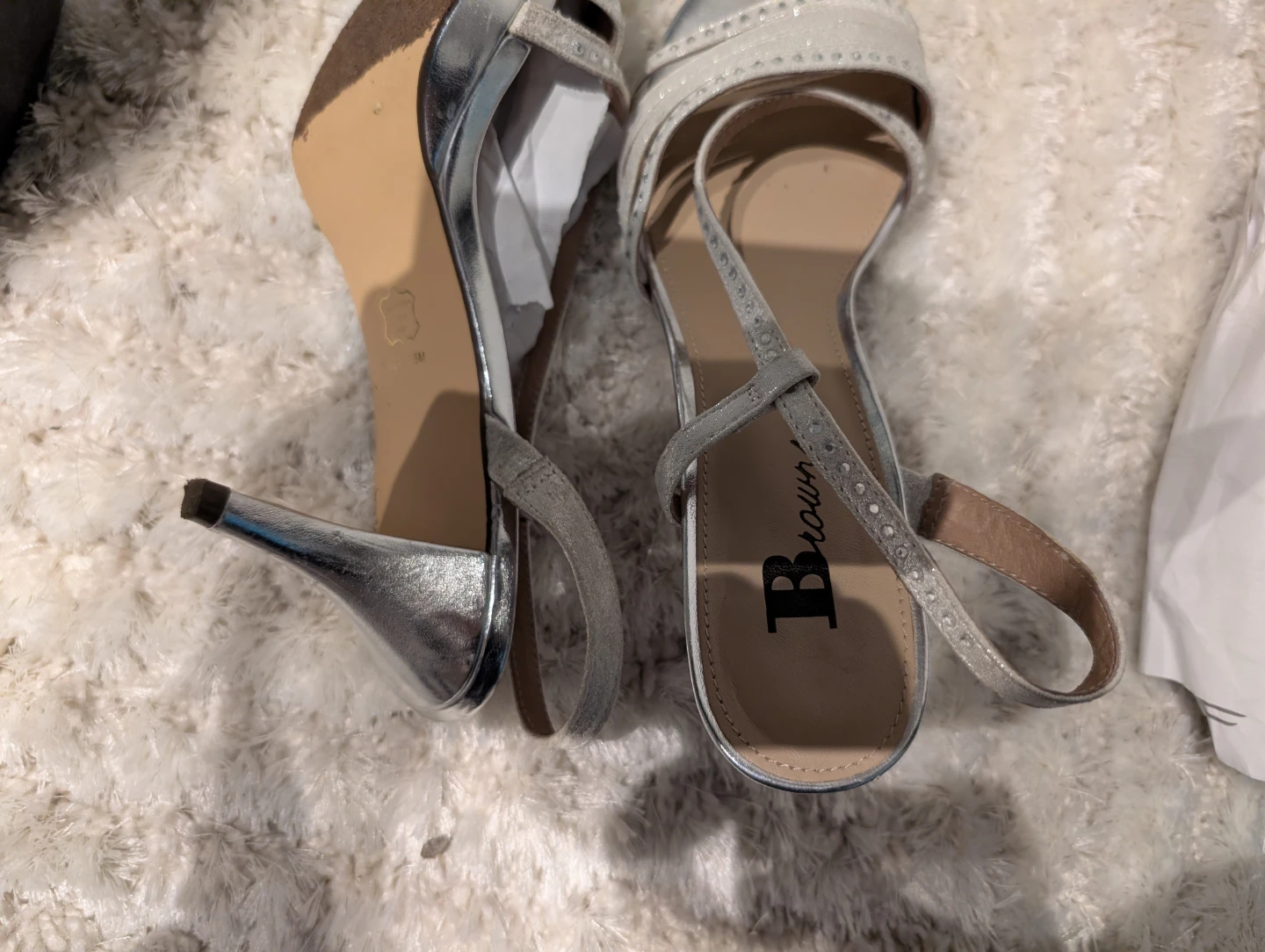 Browns Women's Silver Sparkly Heels
