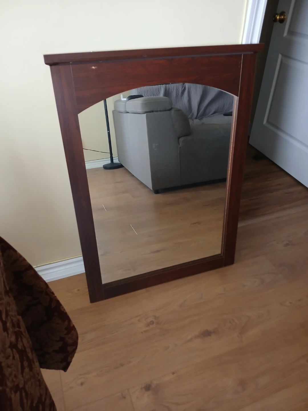 Wooden Framed Arch Mirror