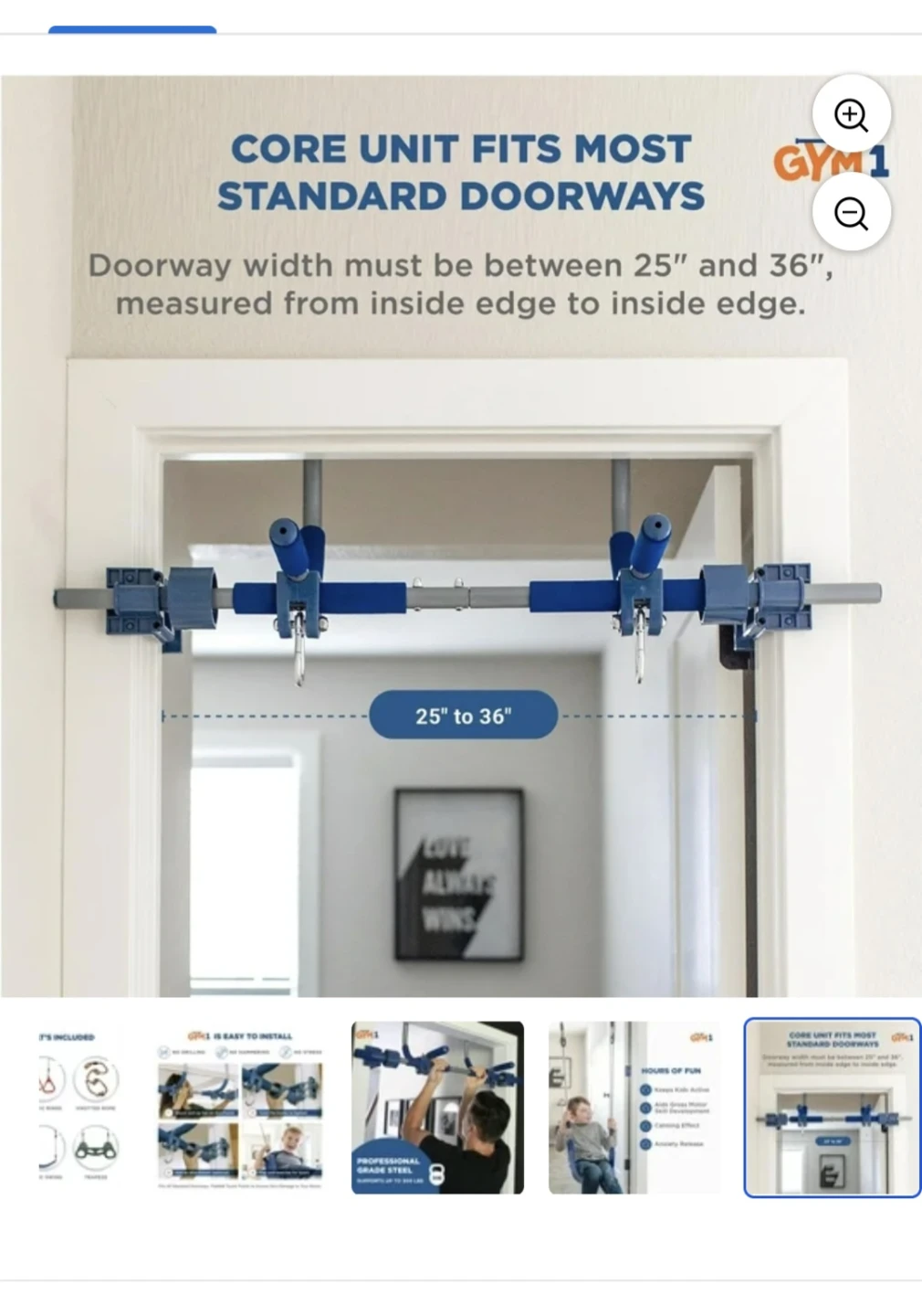 GYM1 Doorway Pull-Up Bar with Attachments - photo 3