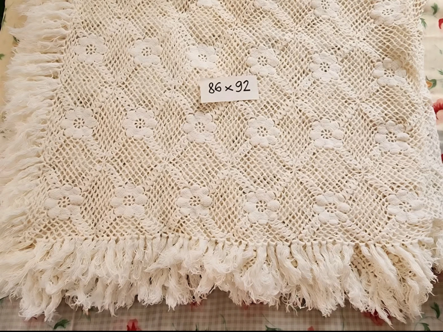 HAND CROCHETED BEDSPREAD OR TABLECLOTH