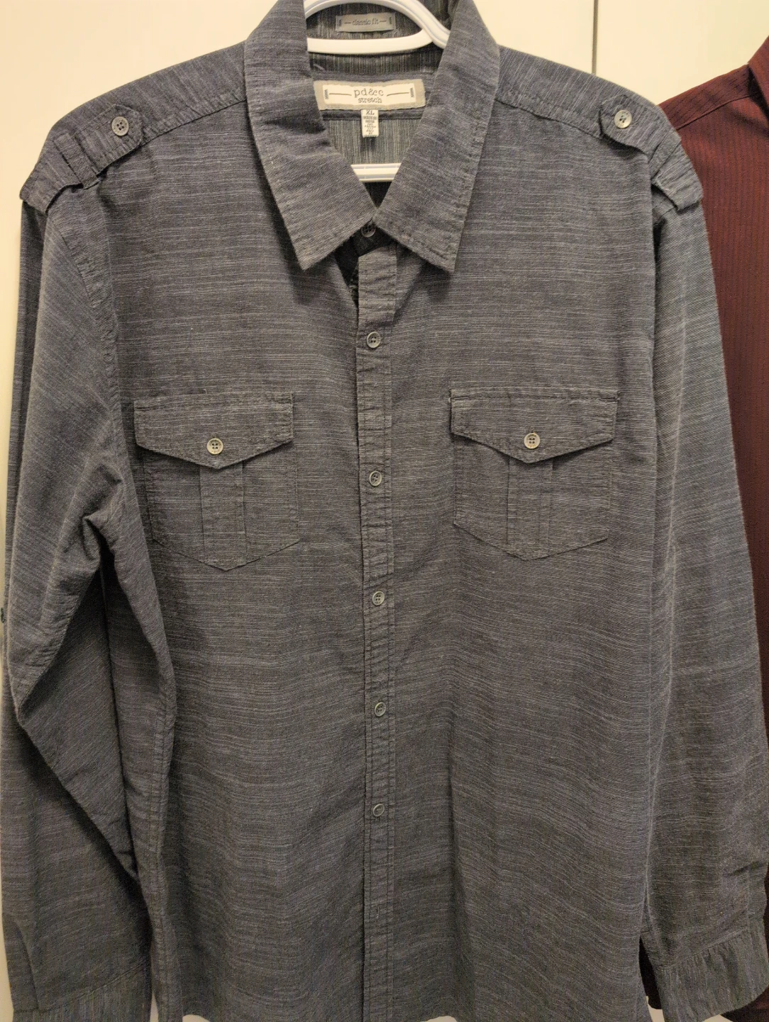 Two Men's Long Sleeve Dress Shirts - Van Heusen & PD&C - photo 4