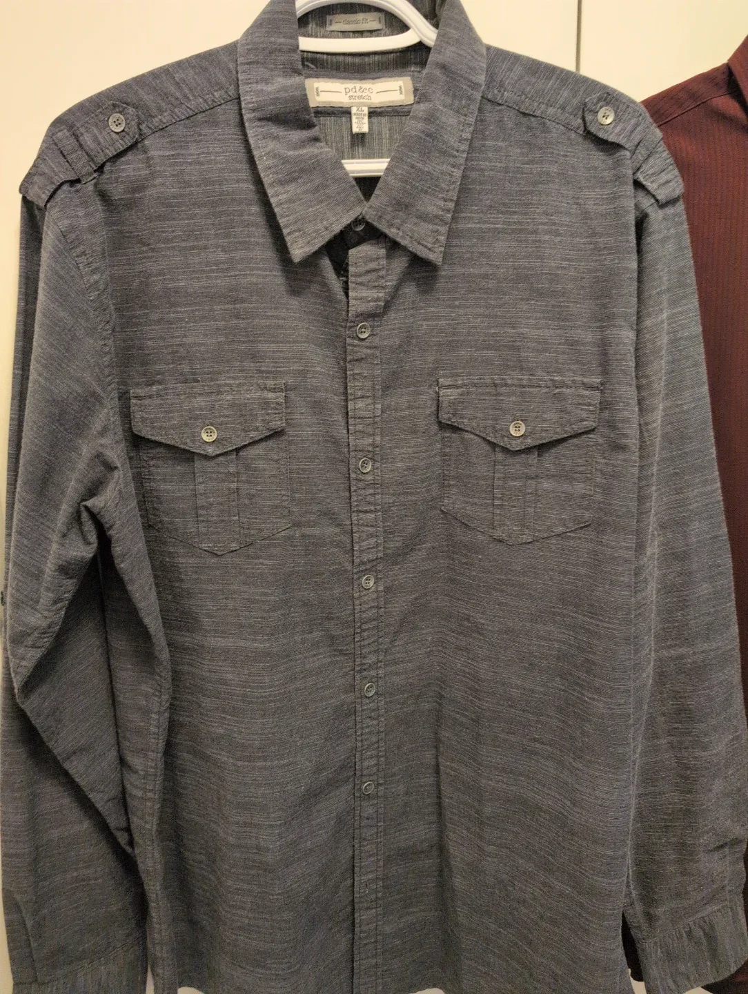 Two Men's Long Sleeve Dress Shirts - Van Heusen & PD&C - photo 4