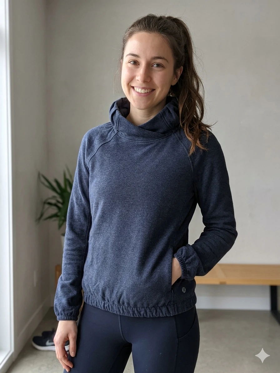 Lululemon Navy Blue Cowl Neck Pullover Hoodie Size 4