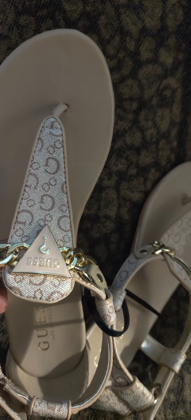 Guess Women's Beige Logo Thong Sandals - photo 2