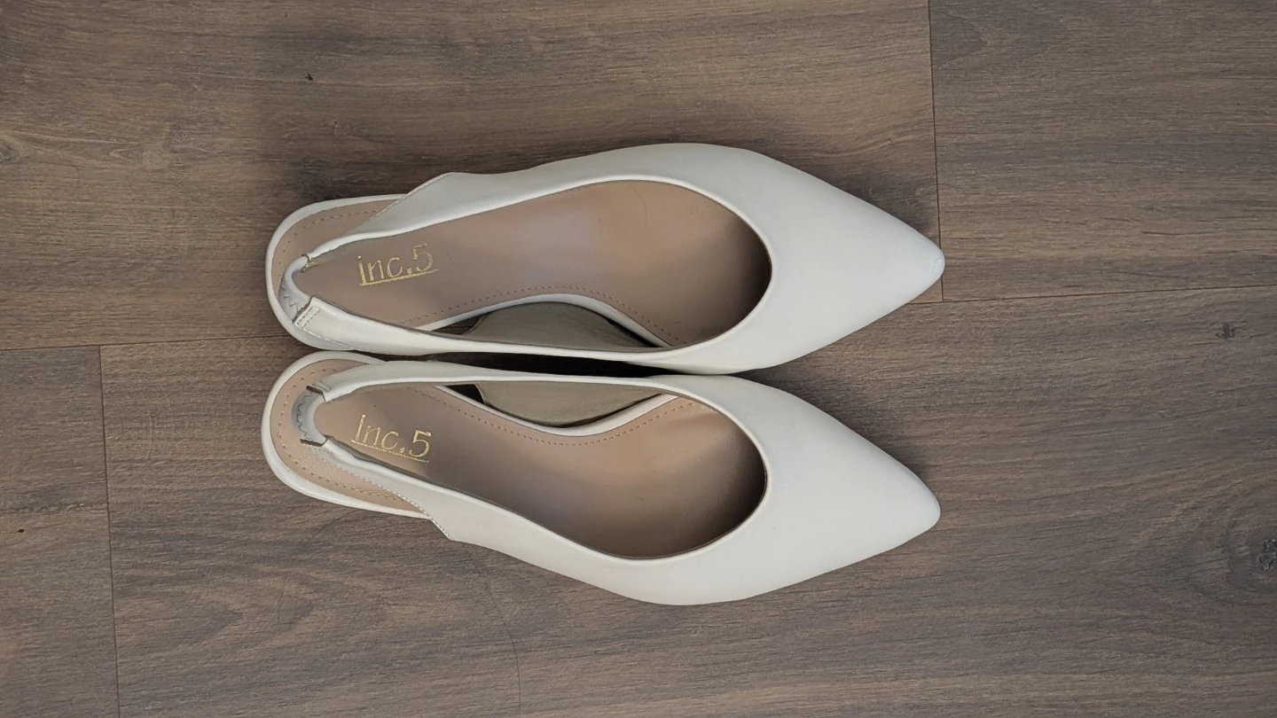 Inc. 5 White Slingback Heels - worn once