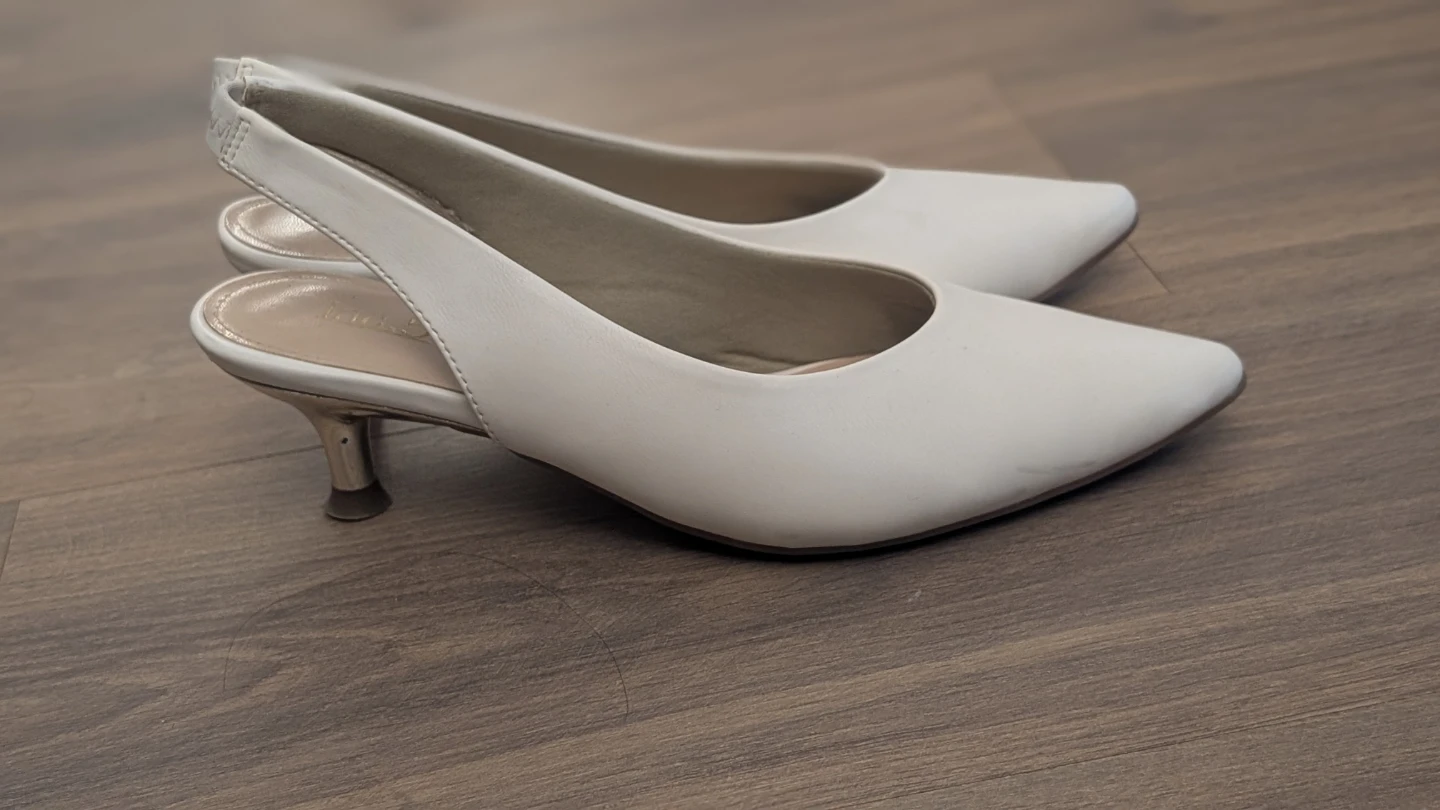 Inc. 5 White Slingback Heels - worn once - photo 3