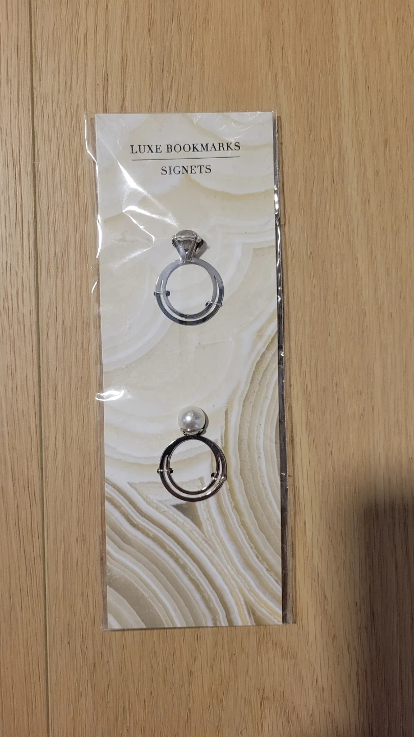 Alliteration Luxe Diamond Pearl Signet Bookmarks