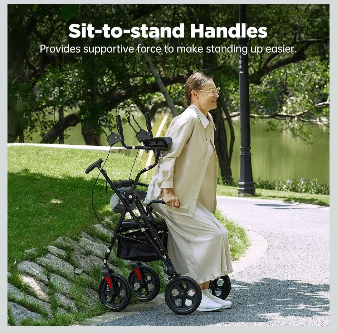 PURARELAX All Terrain Upright Rollator Walker - photo 5