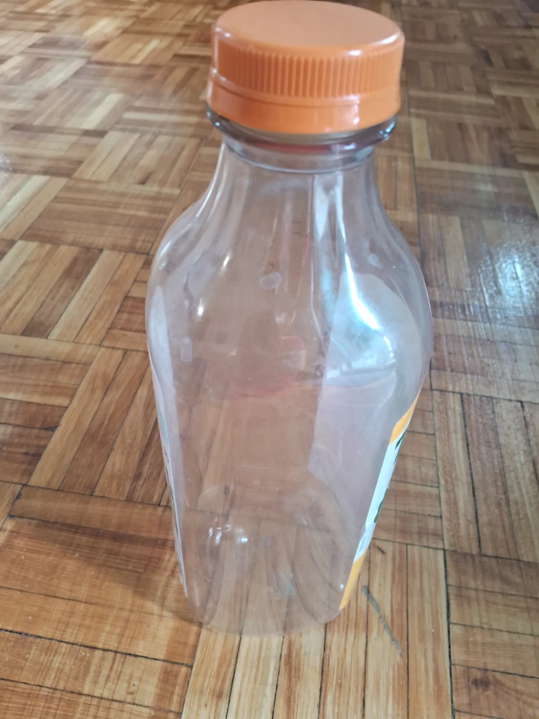 Empty Plastic Bottle with Orange Cap