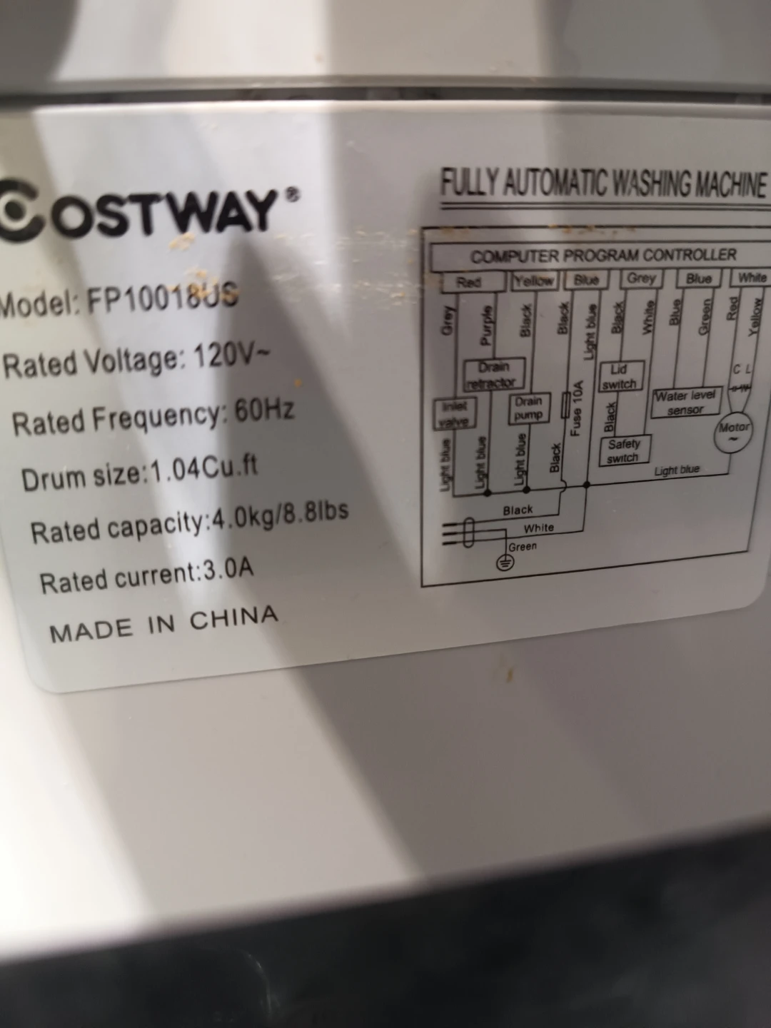 Costway FP10018US Fully Automatic Washing Machine - photo 5