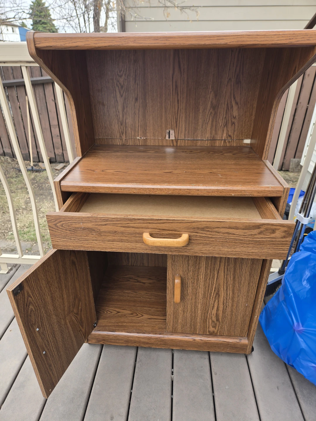 Vintage Oak-Look  Cabinet with Drawer and Doors - photo 2