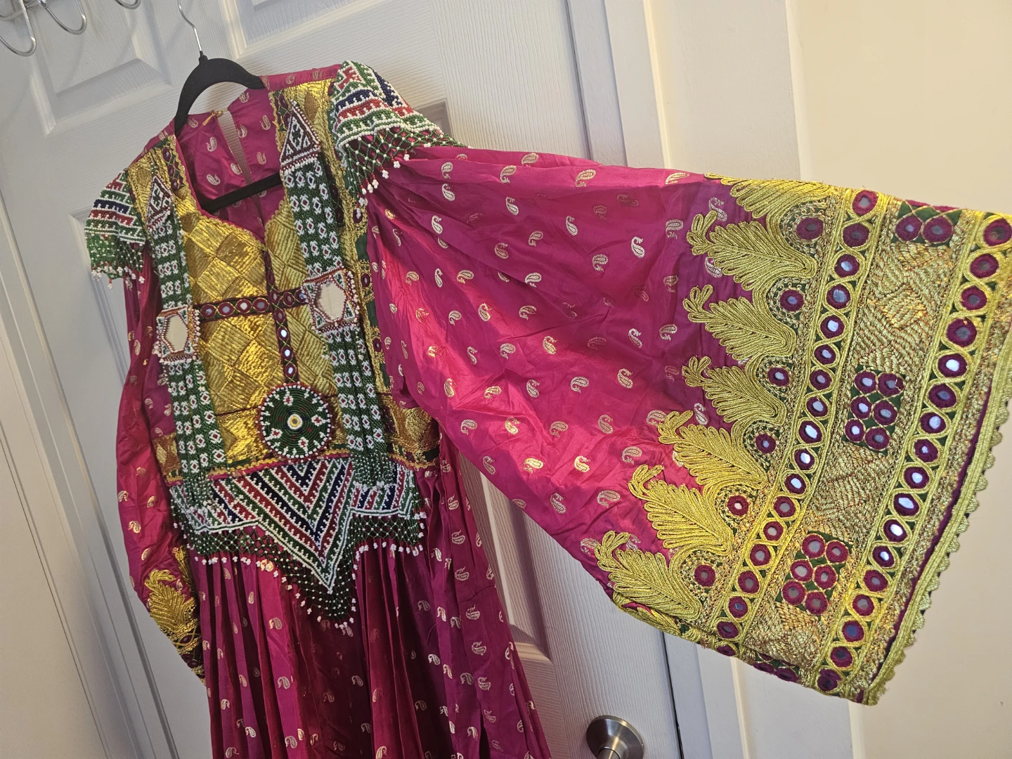 Embroidered Pink Dress with Gold Accents - photo 2