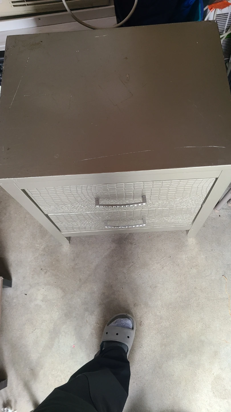 2-Drawer Nightstand with Textured Faux Crocodile Finish - photo 5