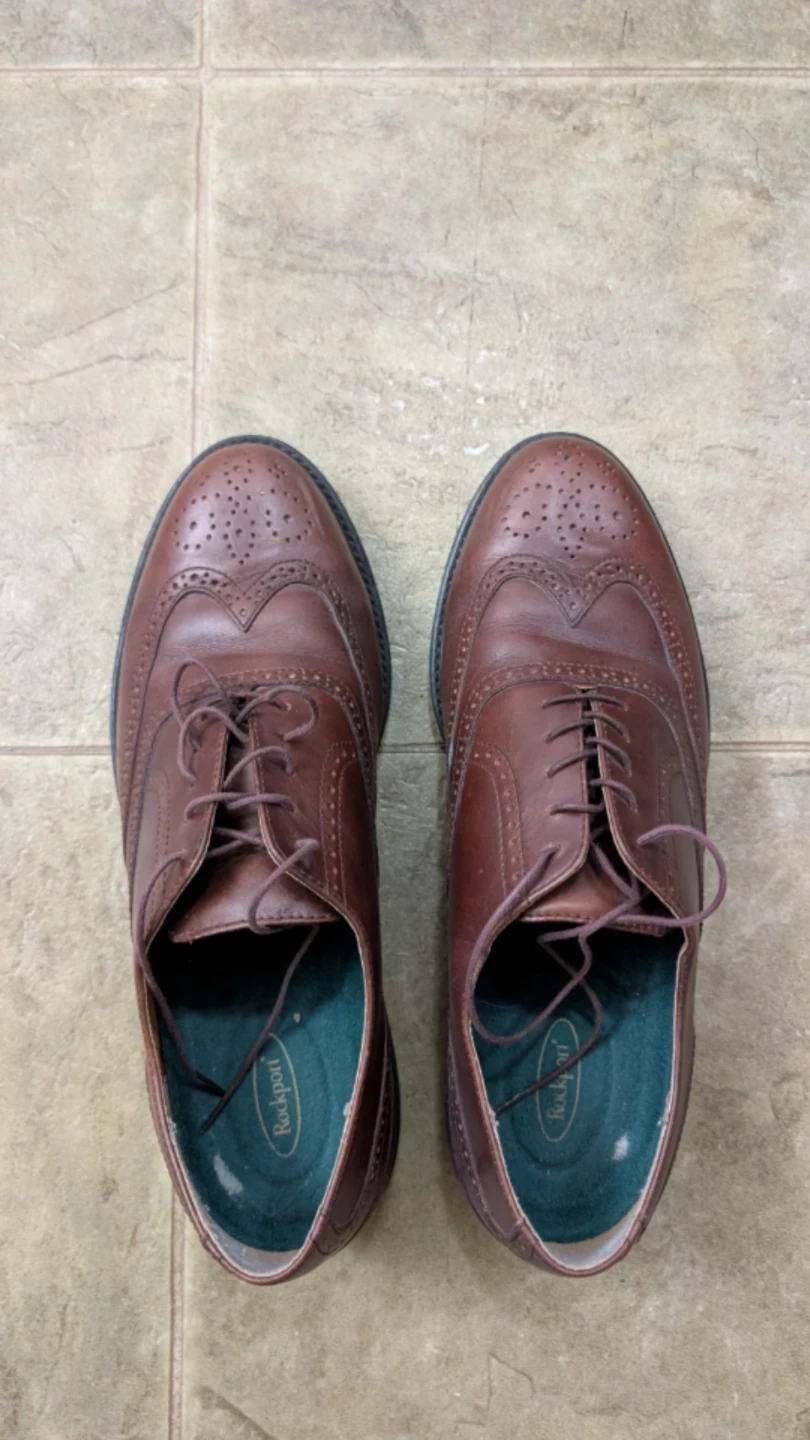 Rockport Men's Wingtip Oxford Shoes - Size 11M Brown Leather