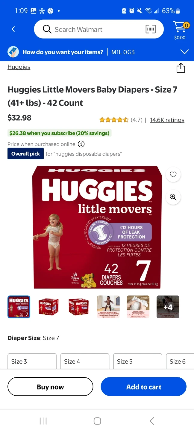 Sealed Huggies Little Movers Diapers - Size 7 - 40 Count