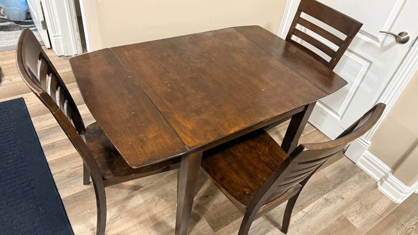 Drop Leaf Dining Table and Chairs Set - photo 3