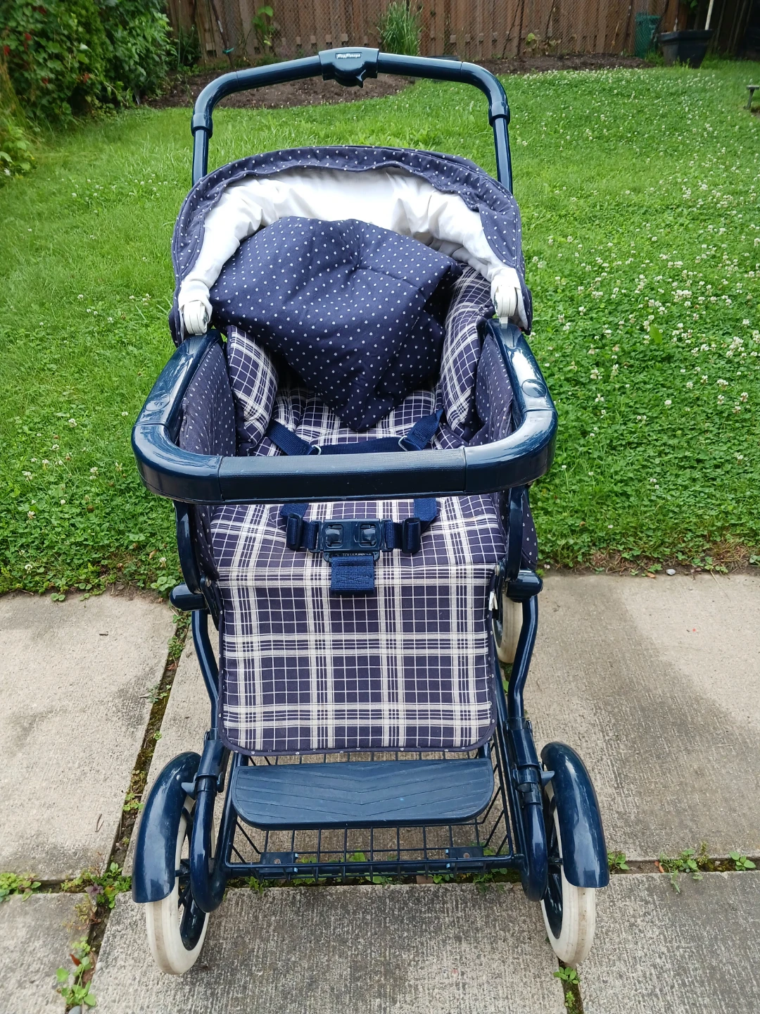 Peg Perego Blue Plaid Pram Stroller - photo 4