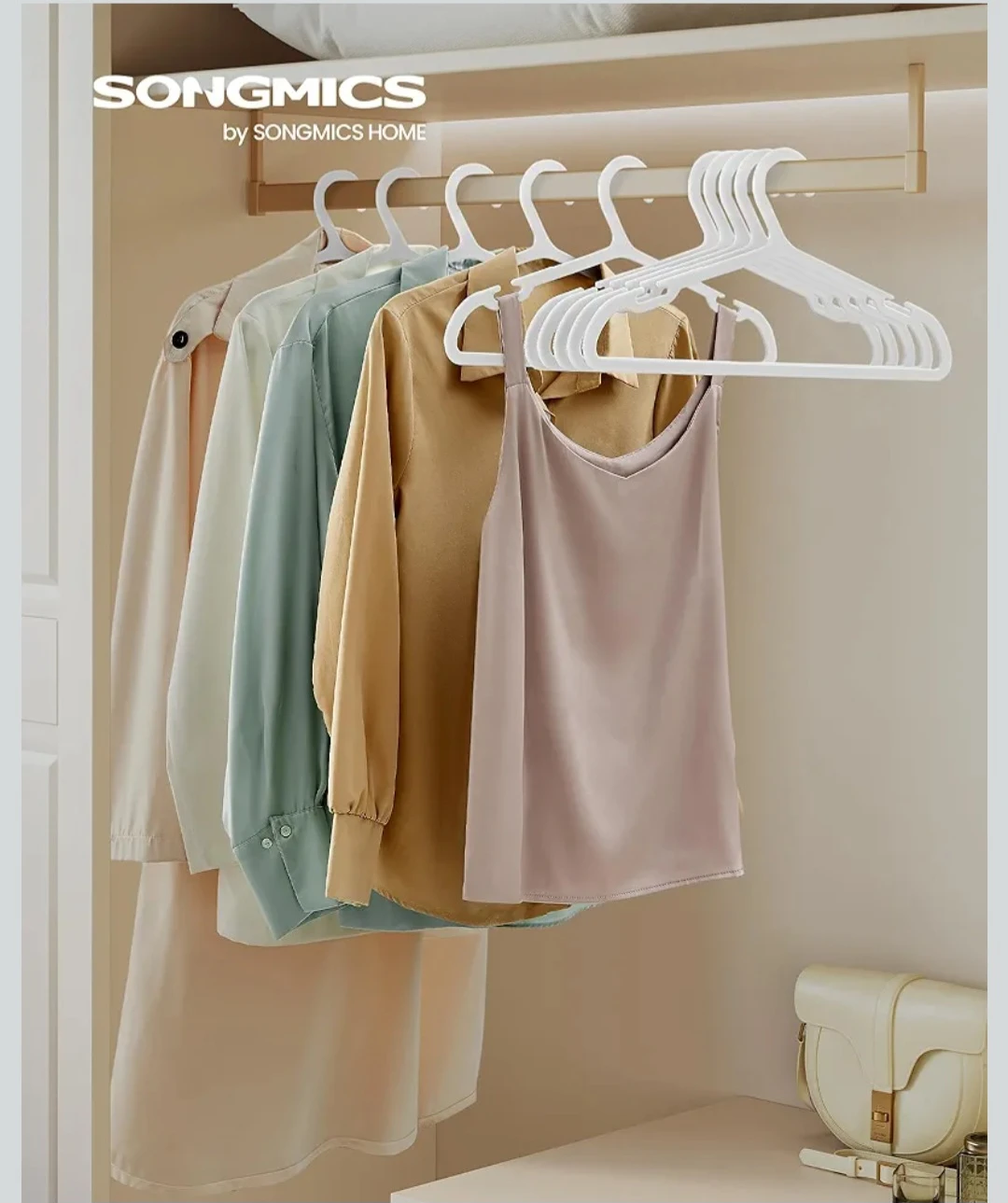 SONGMICS White Plastic Clothes Hangers (Set of 30) - photo 2