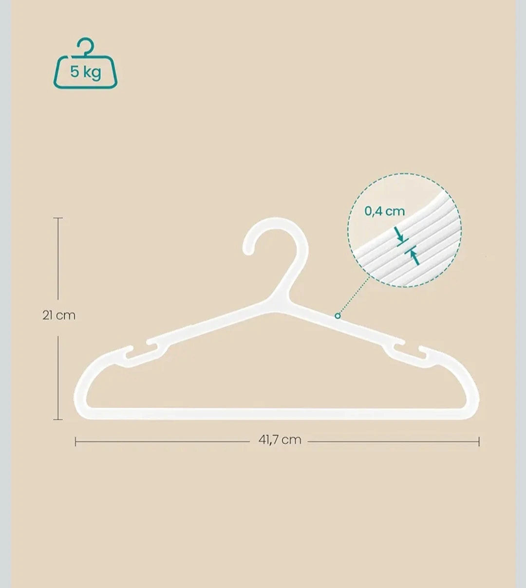 SONGMICS White Plastic Clothes Hangers (Set of 30) - photo 4